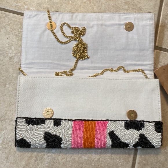 Beaded Clutch with Gold strap. - Picture 3 of 3